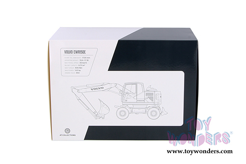 AT Collections - Volvo EWR150E Excavator with Steelwrist Tiltrotator and Nokian Tires (1/32 scale diecast model car, Yellow/Black) AT3200100