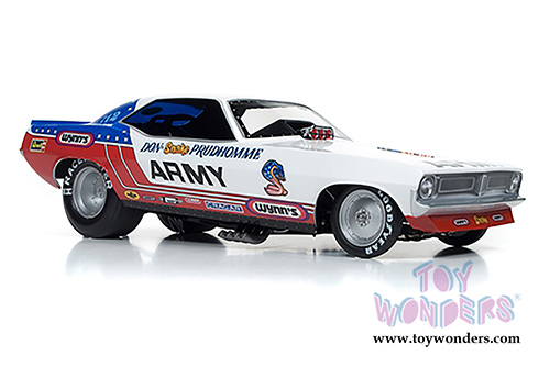 Auto World Legends - ARMY Plymouth Cuda NHRA Funny Car (1971, 1/18 scale diecast model car, Blue/Red/White) AW1170