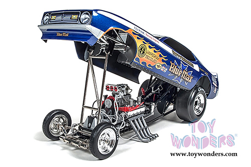 Auto World Legends - Richard Tharp Blue Max Ford Mustang NHRA Funny Car (1971, 1/18 scale diecast model car, Blue w/ White Stripes) AW1171