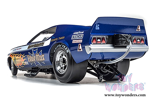 Auto World Legends - Richard Tharp Blue Max Ford Mustang NHRA Funny Car (1971, 1/18 scale diecast model car, Blue w/ White Stripes) AW1171