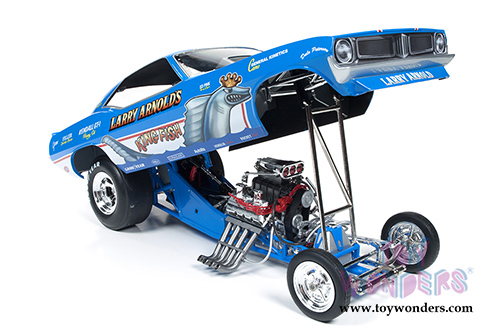 Auto World Legends - Larry Arnolds's King fish Plymouth Cuda NHRA Funny Car (1970, 1/18 scale diecast model car, Blue) AW1173