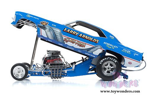 Auto World Legends - Larry Arnolds's King fish Plymouth Cuda NHRA Funny Car (1970, 1/18 scale diecast model car, Blue) AW1173