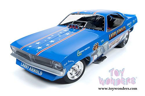 Auto World Legends - Larry Arnolds's King fish Plymouth Cuda NHRA Funny Car (1970, 1/18 scale diecast model car, Blue) AW1173