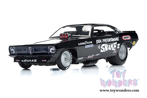 Auto World Legends - Don Prudhomme The Snake III Plymouth Cuda NHRA Funny Car (1973, 1/18 scale diecast model car, Black) AW1177