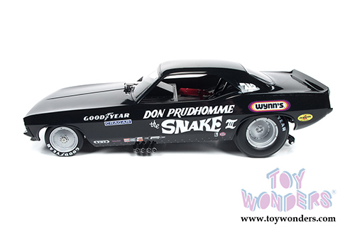 Auto World Legends - Don Prudhomme The Snake III Plymouth Cuda NHRA Funny Car (1973, 1/18 scale diecast model car, Black) AW1177