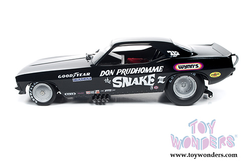 Auto World Legends - Don Prudhomme The Snake III Plymouth Cuda NHRA Funny Car (1973, 1/18 scale diecast model car, Black) AW1177