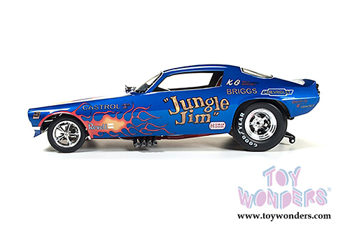 Auto World Legends - Jungle Jim Chevy&reg; Camaro&reg; NHRA Funny Car (1972, 1/18 scale diecast model car, Blue) AW1180