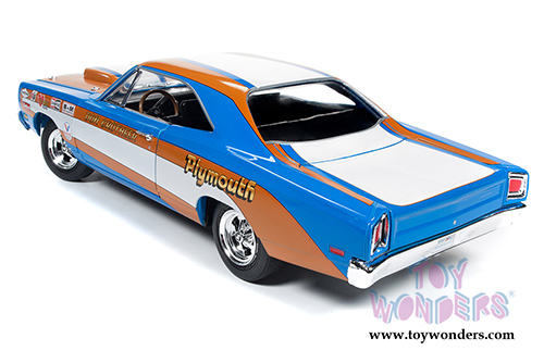 Auto World - Plymouth Road Runner Hard Top - Don Grotheer (1969, 1/18 scale diecast model car, Blue/Orange/White) AW220
