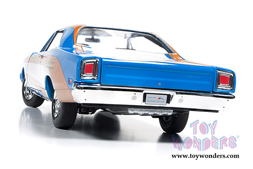 Auto World - Plymouth Road Runner Hard Top - Don Grotheer (1969, 1/18 scale diecast model car, Blue/Orange/White) AW220