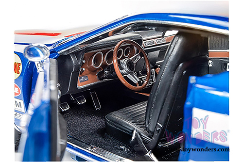 Auto World - Rod Shop Dodge Charger Super Bee (Dave Boertman) (1971, 1/18 scale diecast model car, Blue with Red and white) AW224