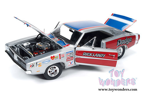 Auto World - Dodge Charger R/T Dick Landy Hard Top (1969, 1/18 scale diecast model car, Red/Blue/Gray) AW228