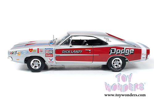 Auto World - Dodge Charger R/T Dick Landy Hard Top (1969, 1/18 scale diecast model car, Red/Blue/Gray) AW228