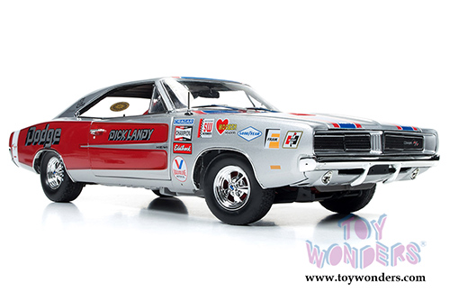 Auto World - Dodge Charger R/T Dick Landy Hard Top (1969, 1/18 scale diecast model car, Red/Blue/Gray) AW228