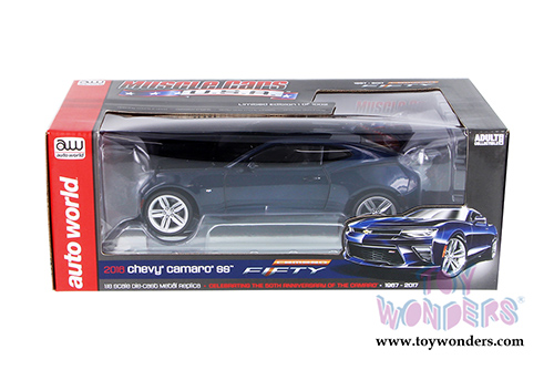 Auto World - Muscle Cars USA | Chevy&reg; Camaro&reg; SS&trade; 50th Anniversary Hardtop (2016, 1/18 scale diecast model car, Blue Velvet) AW239