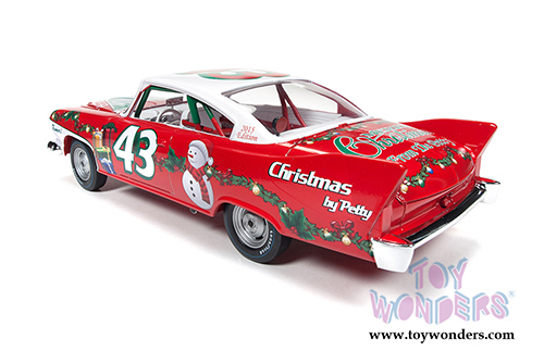 Auto World - Richard Petty #43 Plymouth Fury Christmas Edition Hard Top (1960, 1/24 scale diecast model car, Red, White & Green) AW24003