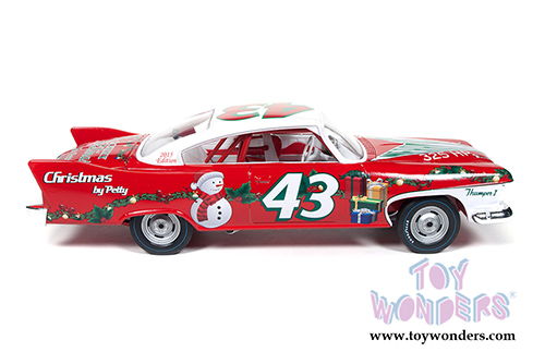 Auto World - Richard Petty #43 Plymouth Fury Christmas Edition Hard Top (1960, 1/24 scale diecast model car, Red, White & Green) AW24003