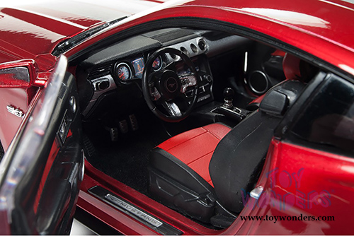 Auto World - Muscle Cars USA | 1/18 and 1/64 scale Ford Mustang GT Hardtop (2017, 1/18,1/64 scale diecast model car, Ruby Red Metallic) AW245