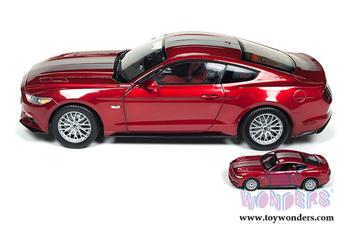 Auto World - Muscle Cars USA | 1/18 and 1/64 scale Ford Mustang GT Hardtop (2017, 1/18,1/64 scale diecast model car, Ruby Red Metallic) AW245