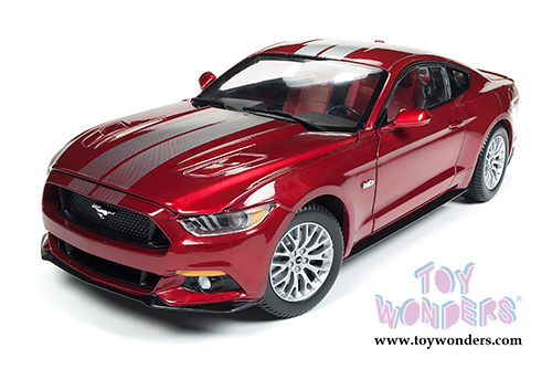 Auto World - Muscle Cars USA | 1/18 and 1/64 scale Ford Mustang GT Hardtop (2017, 1/18,1/64 scale diecast model car, Ruby Red Metallic) AW245