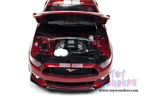 Auto World - Muscle Cars USA | 1/18 and 1/64 scale Ford Mustang GT Hardtop (2017, 1/18,1/64 scale diecast model car, Ruby Red Metallic) AW245