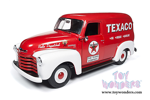 Auto World - Texaco® Oil Chevrolet® Panel Delivery Truck (1948, 1/18 scale diecast model car, Red/White) AW248