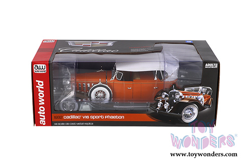 Auto World - Cadillac&reg; V16 Sports Phaeton Convertible (1932, 1/18 scale diecast model car, Orange) AW264
