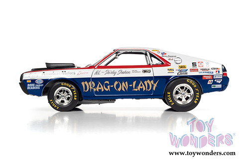 Auto World Legends - AMC AMX S/S Drag on Lady "Legends of the Quarter Mile" Muscle Car & Corvette Nationals (MCACN) (1969, 1/18 scale diecast model car, Red/White/Blue/Black) AW267