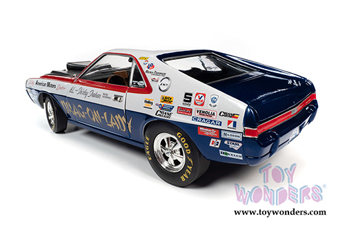 Auto World Legends - AMC AMX S/S Drag on Lady "Legends of the Quarter Mile" Muscle Car & Corvette Nationals (MCACN) (1969, 1/18 scale diecast model car, Red/White/Blue/Black) AW267