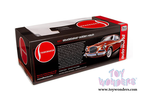 Auto World - Studebaker Golden Hawk Hardtop (1957, 1/18 scale diecast model car, Coppertone Orange/White) AW270