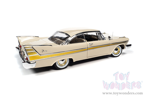 Auto World - Plymouth Fury Hardtop (1957, 1/18 scale diecast model car, Sand Dune White/Gold) AW272