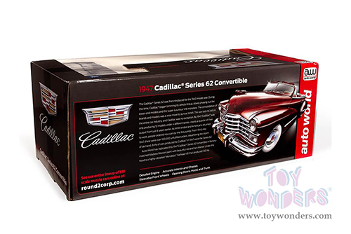 Auto World - Cadillac&reg; Series 62 Convertible (1947, 1/18 scale diecast model car, Burgundy) AW273