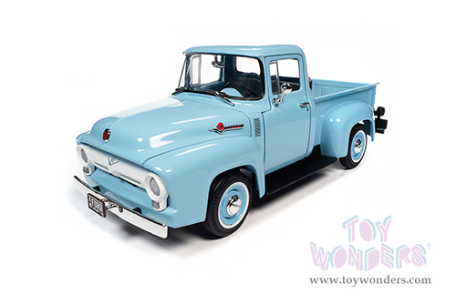 Auto World - Ford F-100 Mild Custom Pickup Truck (1956, 1/18 scale diecast model car, Diamond Blue) AW290