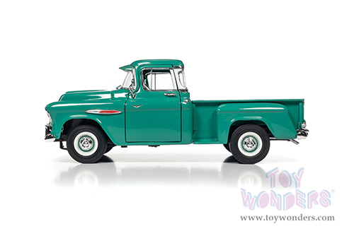Auto World - Hemmings Motor News | Chevrolet&reg; 3100 Stepside Pickup Truck Magazine Cover Car (June 2020) (1957, 1/18 scale diecast model car, Ocean Green) AW293