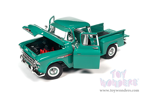 Auto World - Hemmings Motor News | Chevrolet&reg; 3100 Stepside Pickup Truck Magazine Cover Car (June 2020) (1957, 1/18 scale diecast model car, Ocean Green) AW293