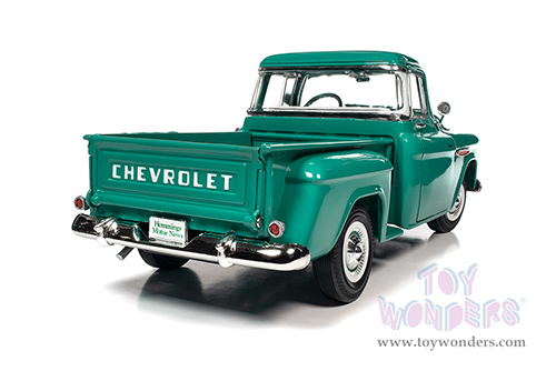 Auto World - Hemmings Motor News | Chevrolet&reg; 3100 Stepside Pickup Truck Magazine Cover Car (June 2020) (1957, 1/18 scale diecast model car, Ocean Green) AW293