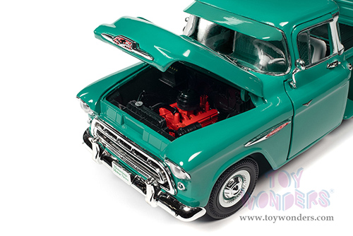 Auto World - Hemmings Motor News | Chevrolet&reg; 3100 Stepside Pickup Truck Magazine Cover Car (June 2020) (1957, 1/18 scale diecast model car, Ocean Green) AW293