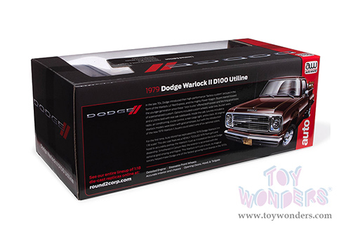 Auto World - Dodge Warlock II D100 Utiline Pickup Truck (1979, 1/18 scale diecast model car, Canyon Red with Gold Striping) AW298