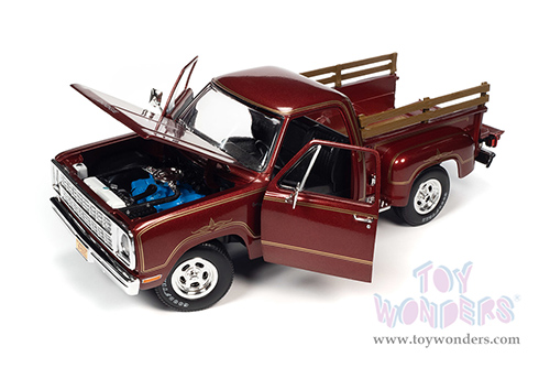 Auto World - Dodge Warlock II D100 Utiline Pickup Truck (1979, 1/18 scale diecast model car, Canyon Red with Gold Striping) AW298