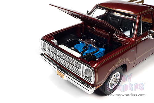 Auto World - Dodge Warlock II D100 Utiline Pickup Truck (1979, 1/18 scale diecast model car, Canyon Red with Gold Striping) AW298