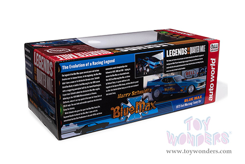 Auto World - Legends of the Quarter Mile | Ford Mustang Funny Car "Harry Schmidt's Blue Max" (1973, 1/18 scale diecast model car, Blue) AW299