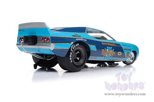 Auto World - Legends of the Quarter Mile | Ford Mustang Funny Car "Harry Schmidt's Blue Max" (1973, 1/18 scale diecast model car, Blue) AW299