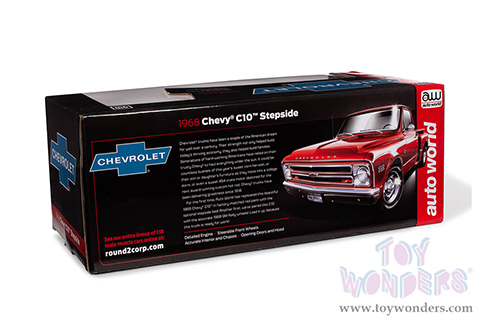 Auto World - Chevrolet® C-10™ Stepside Pickup Truck (1968, 1/18 scale diecast model car, Red) AW300