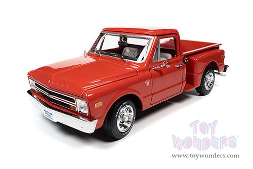 Auto World - Chevrolet® C-10™ Stepside Pickup Truck (1968, 1/18 scale diecast model car, Red) AW300