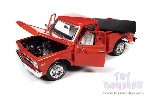 Auto World - Chevrolet® C-10™ Stepside Pickup Truck (1968, 1/18 scale diecast model car, Red) AW300