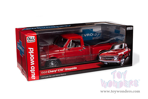 Auto World - Chevrolet® C-10™ Stepside Pickup Truck (1968, 1/18 scale diecast model car, Red) AW300