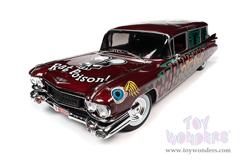 Auto World - Cadillac&reg; Eldorado Hearse "Rat Fink" (1959, 1/18 scale diecast model car, Apple Red) AW303