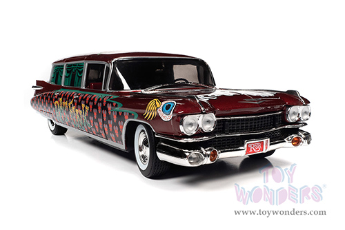 Auto World - Cadillac&reg; Eldorado Hearse "Rat Fink" (1959, 1/18 scale diecast model car, Apple Red) AW303