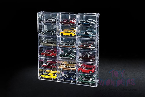 Auto World - 6 Car Interlocking Collectible Display Show Case for 1/64 Scale Model Cars AWDC003/12