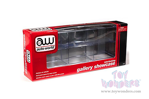 Auto World - 6 Car Interlocking Collectible Display Show Case for 1/64 Scale Model Cars AWDC003/12