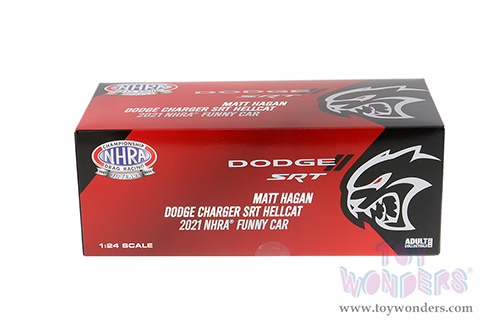Auto World - Dodge Charger SRT Hellcat - Matt Hagan NHRA&reg; Funny Car (2021, 1/24 scale diecast model car, Dark Red Metallic) AWN002